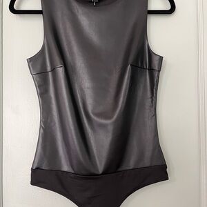 Sleek Black Sleeveless Bodysuit -Express